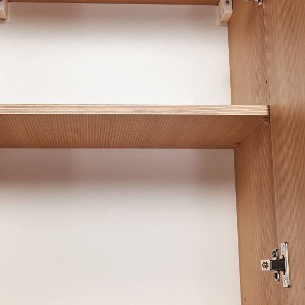 Cucina Heling 340 cm Bianco / Effetto rovere / Effetto marmo - Senza utensili di cucina
