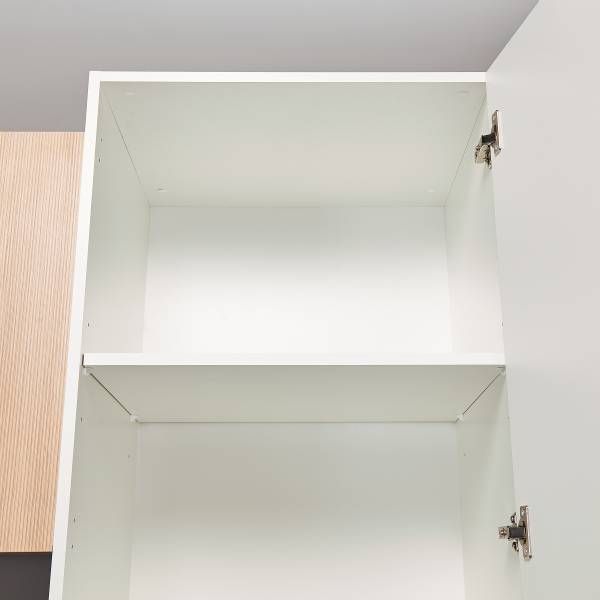Cucina Heling 340 cm Bianco / Effetto rovere / Effetto marmo - Senza utensili di cucina