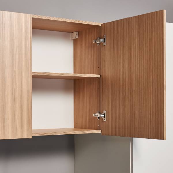 Cucina Heling 340 cm Bianco / Effetto rovere / Effetto marmo - Senza utensili di cucina