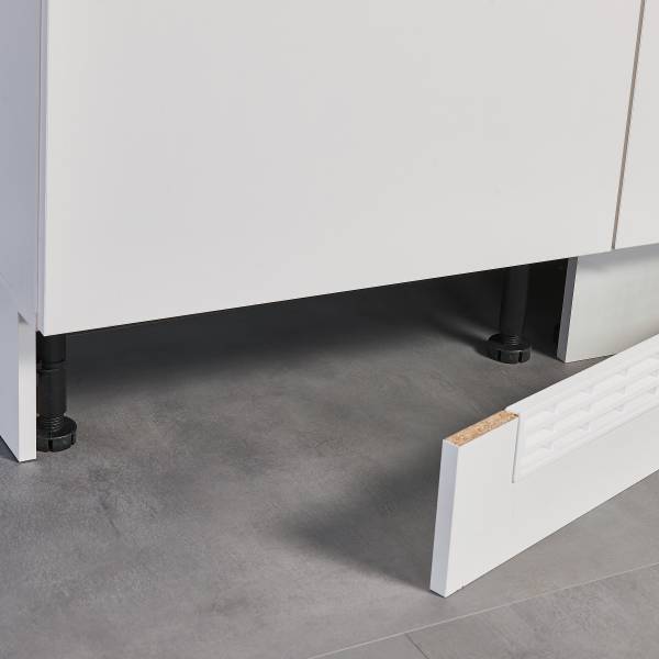 Cucina Heling 340 cm Bianco / Effetto rovere / Effetto marmo - Senza utensili di cucina