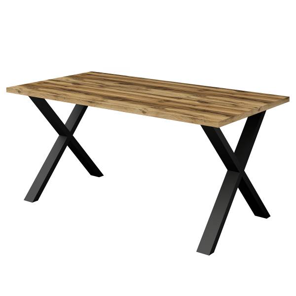Tavolo da pranzo Raghen Effetto plancia quercia - 160 x 90 cm - X-forma