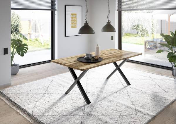 Tavolo da pranzo Raghen Effetto plancia quercia - 160 x 90 cm - X-forma