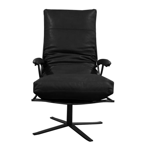 Sessel NIVELLO Echtleder Bulle: Schwarz