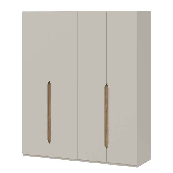 Drehtürenschrank Oxholm Kaschmir / Eiche Mauvella Dekor - Breite: 178 cm