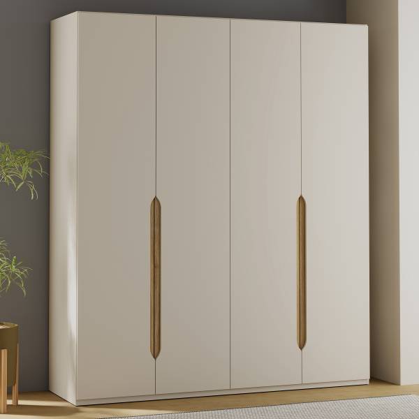 Drehtürenschrank Oxholm Kaschmir / Eiche Mauvella Dekor - Breite: 178 cm
