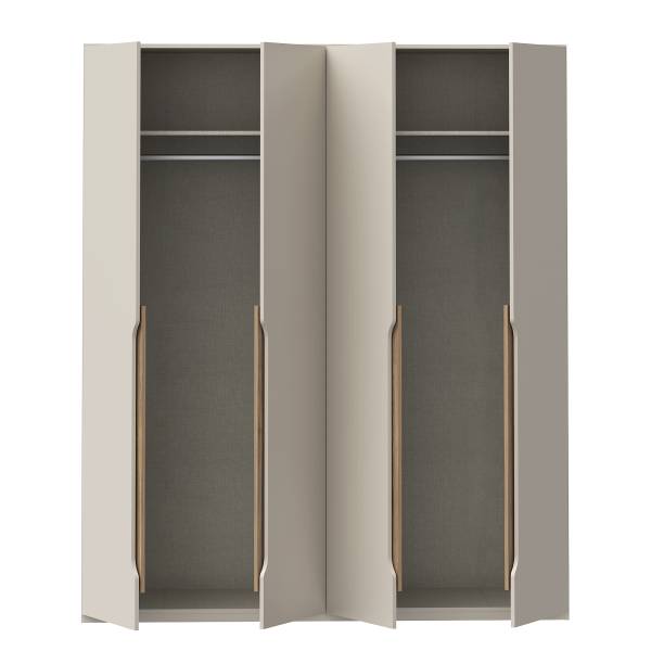 Drehtürenschrank Oxholm Kaschmir / Eiche Mauvella Dekor - Breite: 178 cm