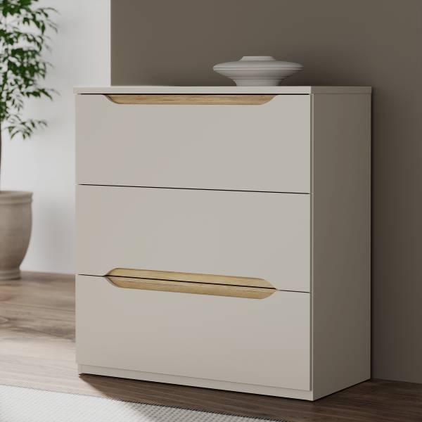 Kommode Oxholm Kaschmir / Eiche Mauvella Dekor - Höhe: 92 cm