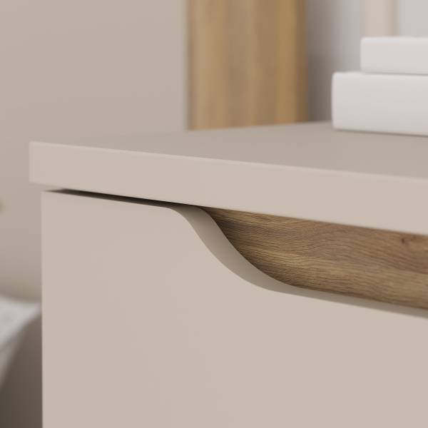Kommode Oxholm Kaschmir / Eiche Mauvella Dekor - Höhe: 92 cm