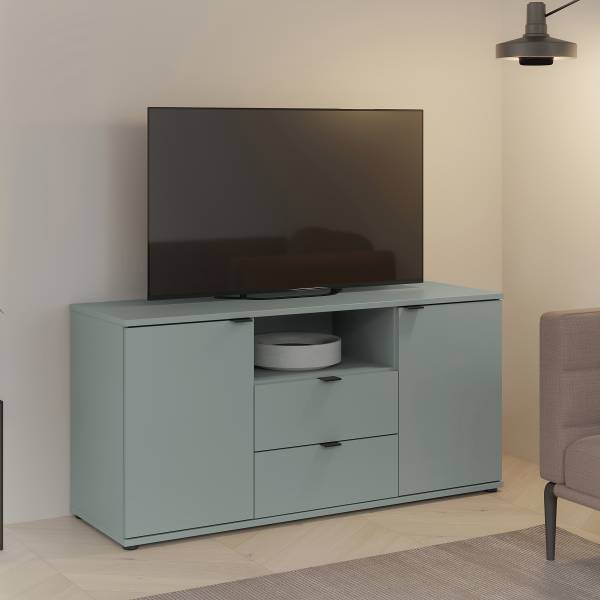 Meuble TV Odkol Gris menthe - Hauteur : 63 cm