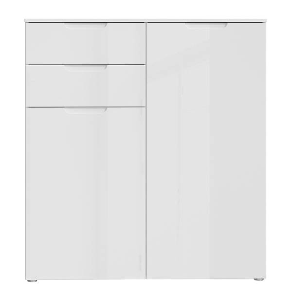 Commode Siano à 2 portes Blanc brillant / blanc mat
