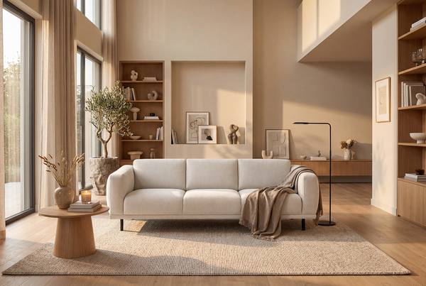 3-Sitzer Sofa DABBY Webstoff Palmira: Creme