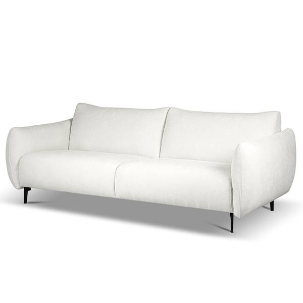 Divano a 3 posti LESSLY Tessuto Stormy: color crema