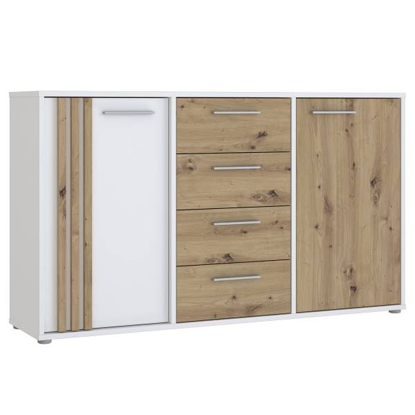 Dressoir Nadiza wit - Breedte: 143 cm