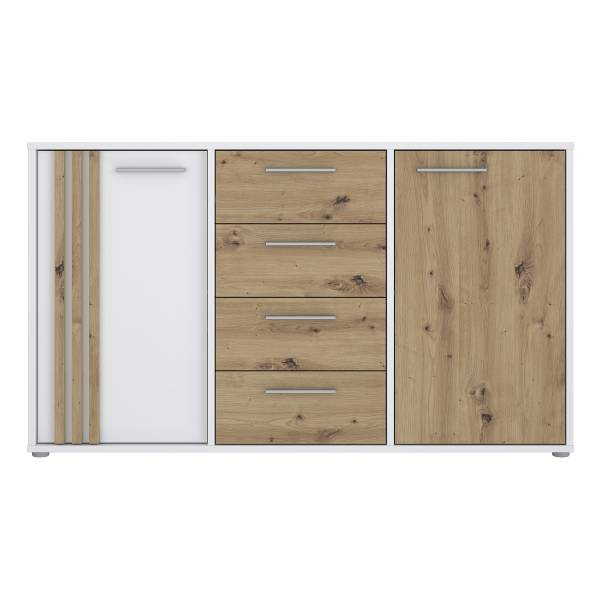 Dressoir Nadiza wit - Breedte: 143 cm