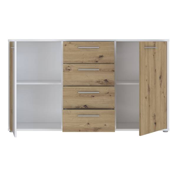 Dressoir Nadiza wit - Breedte: 143 cm