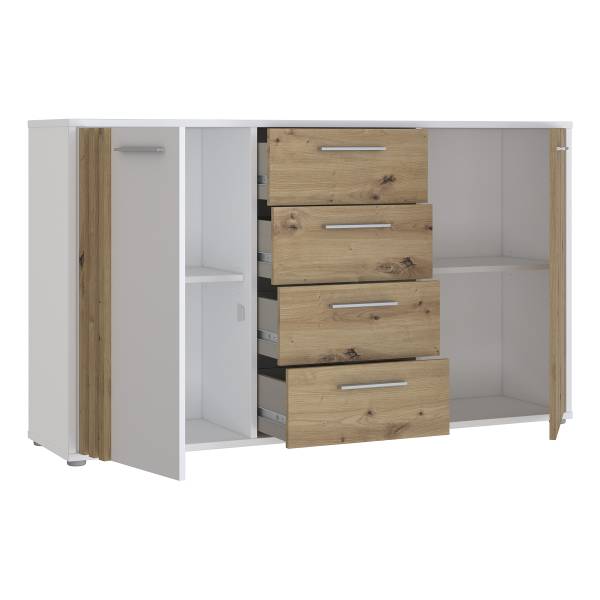 Dressoir Nadiza wit - Breedte: 143 cm