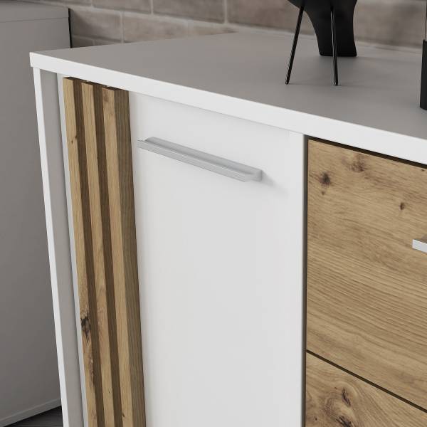 Dressoir Nadiza wit - Breedte: 143 cm