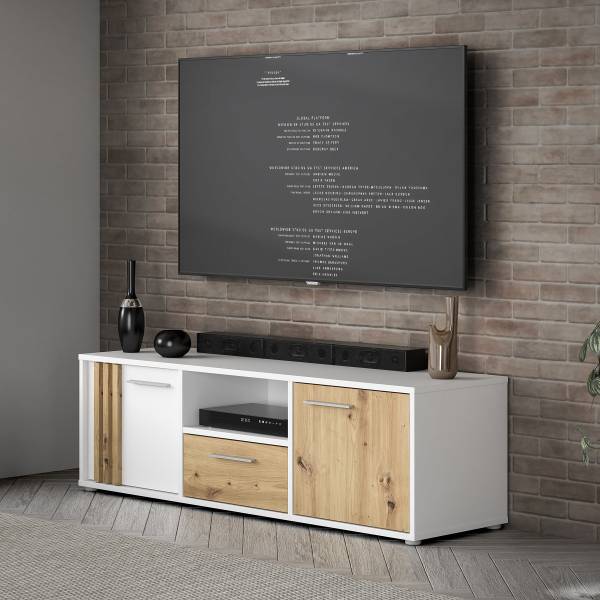 TV-Lowboard Nadiza Weiß - Breite: 143 cm