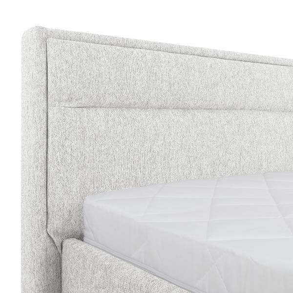 Letto imbottito Huddis Tessuto Genia: bianco - 120 x 200cm - Con rete a doghe & materasso - Materasso in spugna