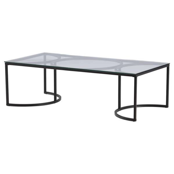 Table basse Skanör Verre / Métal - Transparent / Noir