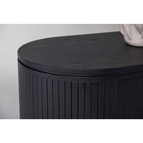 Furniertes TV-Lowboard Fjällbacka Eiche Schwarzbraun