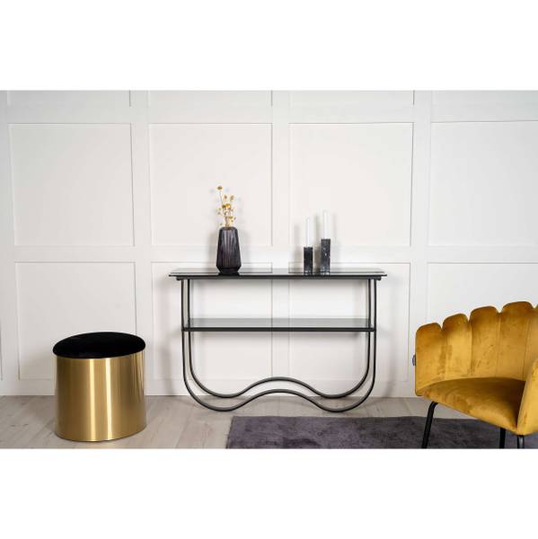 Console Wavy Verre / Métal - Gris / Noir