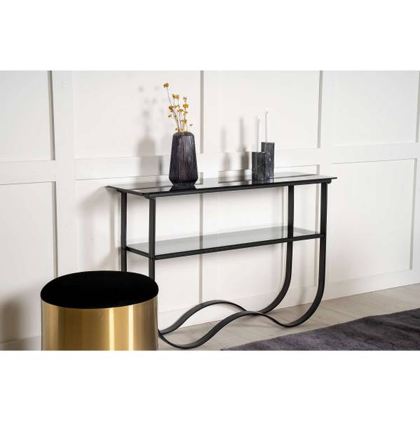 Console Wavy Verre / Métal - Gris / Noir