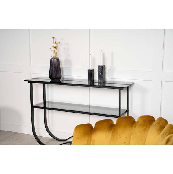 Console Wavy Verre / Métal - Gris / Noir