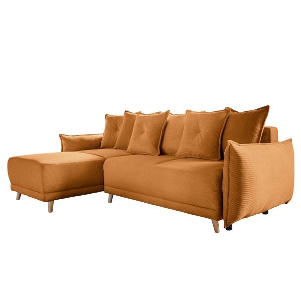 Canapé convertible Panica avec accoudoir Velours côtelé Onika: Cuivre