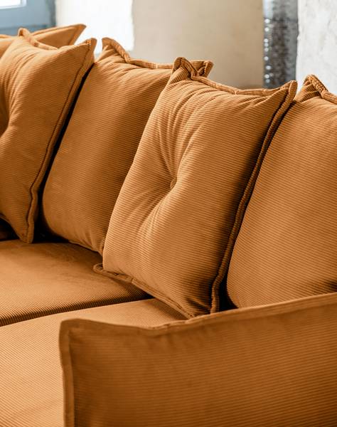 Canapé convertible Panica avec accoudoir Velours côtelé Onika: Cuivre