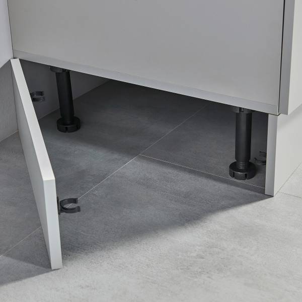 Küchenzeile Maloyas 340 cm Grau / Marmor Dunkel Dekor - Ohne Elektrogeräte