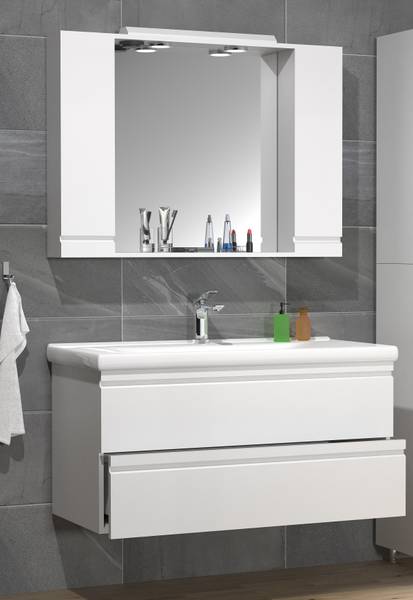 Badset Silora 2-teilig 100 cm Weiß