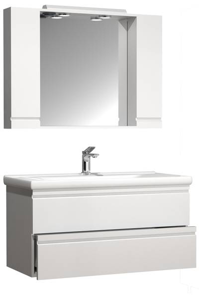 Badset Silora 2-teilig 100 cm Weiß
