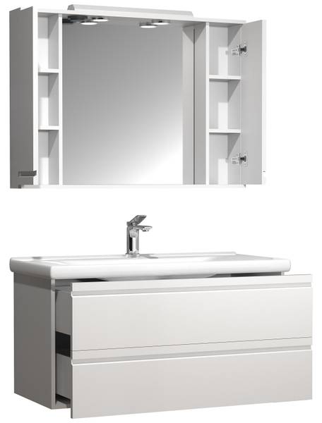 Badset Silora 2-teilig 100 cm Weiß