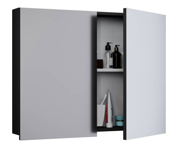 Spiegelschrank VCB 1 Schwarz - Breite: 80 cm