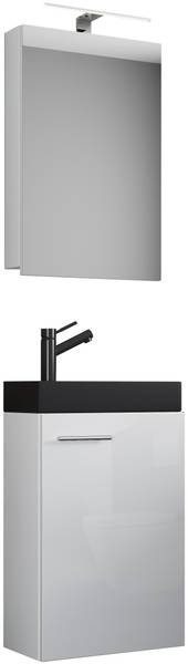 Set 2 mobili bagno Slito B Lavabo nero Bianco