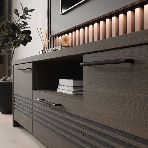 Mobile TV con scomparto Visca Effetto rovere