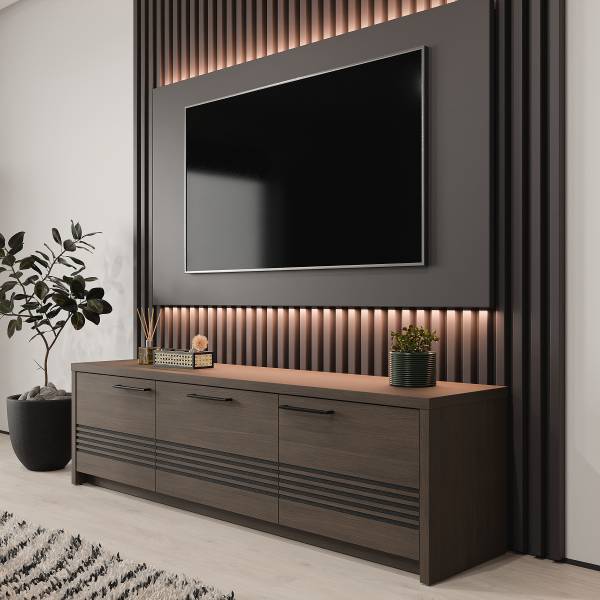 Meuble TV Visca Imitation chêne foncé