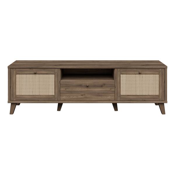 Tv-meubel Budhua donkere eikenlook/beige