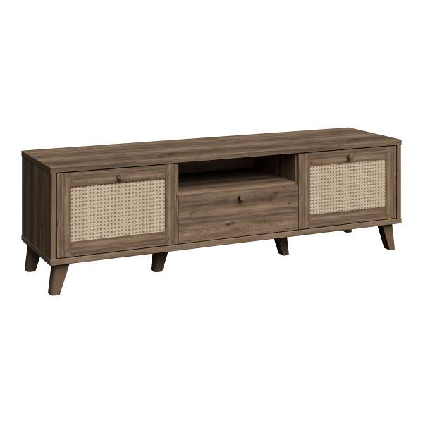 Tv-meubel Budhua donkere eikenlook/beige