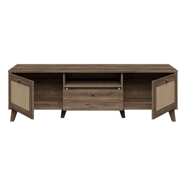 Tv-meubel Budhua donkere eikenlook/beige