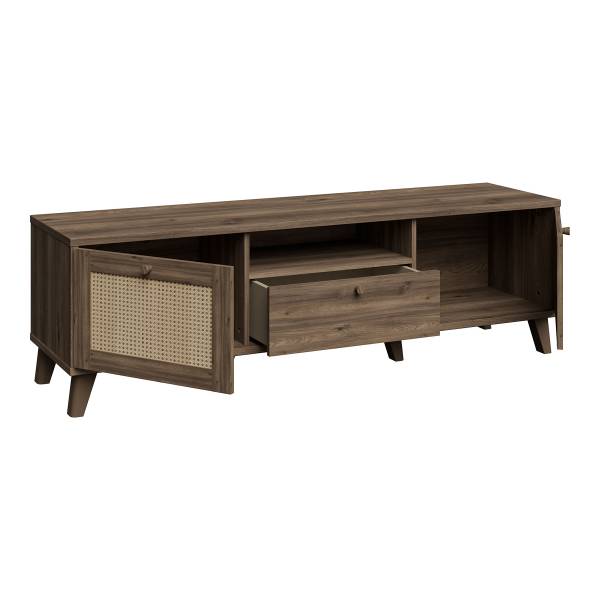 Tv-meubel Budhua donkere eikenlook/beige
