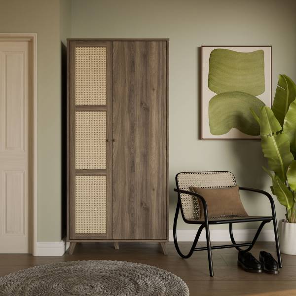 Armadio Budhua Effetto rovere / beige