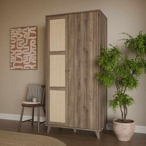 Armadio Budhua Effetto rovere / beige