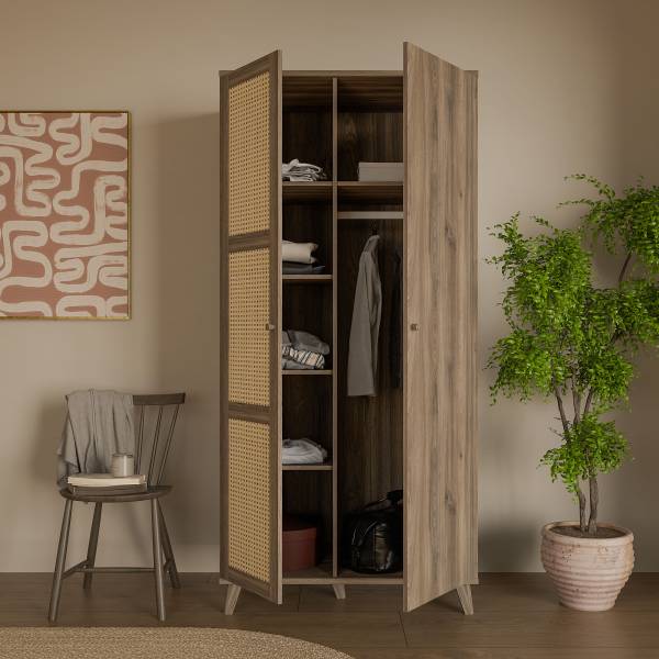 Armadio Budhua Effetto rovere / beige