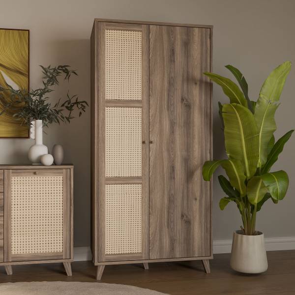 Armadio Budhua Effetto rovere / beige