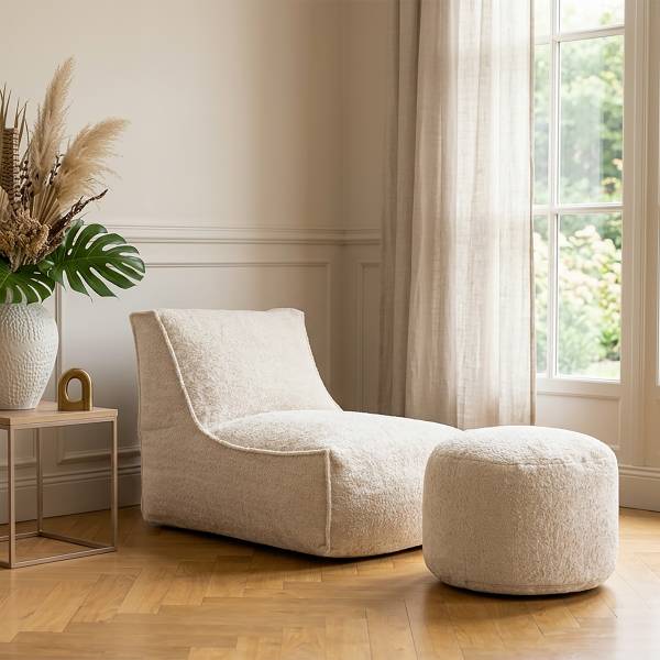 Sitzsack ReLaX!BaG Bouclé Stoff Coline: Beige