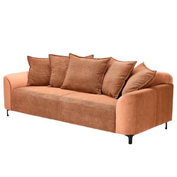3-Sitzer Sofa Cortada Pink - Cord - Stahl - 228 x 84 x 99 cm