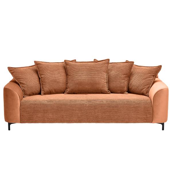 3-Sitzer Sofa Cortada Pink - Cord - Stahl - 228 x 84 x 99 cm