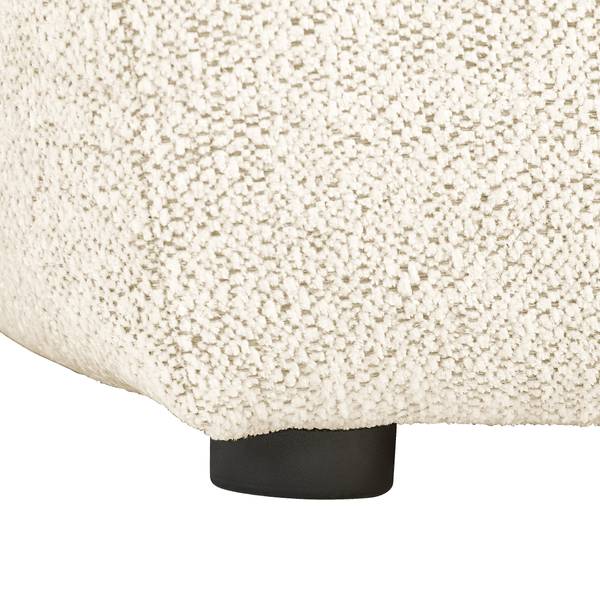Ecksofa Ipari mit Longchair Chenille Raica: Wollweiß - Longchair davorstehend links